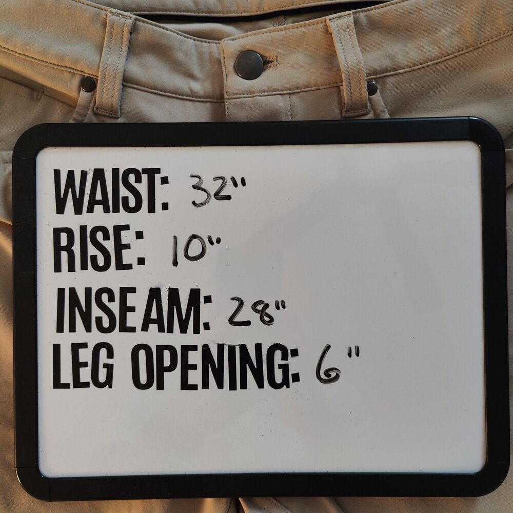 Lululemon ABC Slim-Fit 5 Pocket Pant Warpstreme Mens 32x28 Beige LM5AD8S - Picture 6 of 6